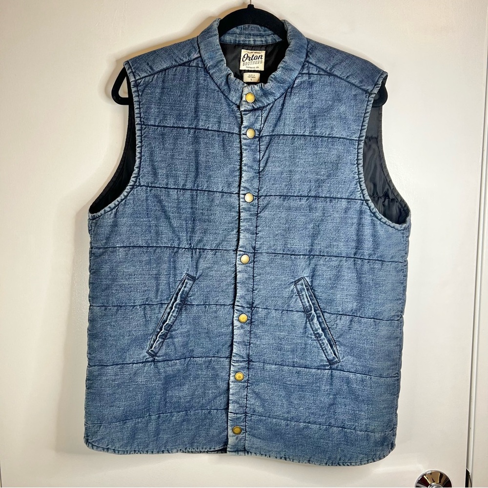 Orton Bros Denim Puffer Vest - Size L